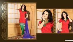 Manufacturers Exporters and Wholesale Suppliers of Red Colored Designer Suit Surat Gujarat
